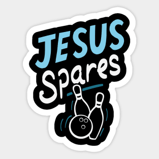 Jesus spares bowling Sticker